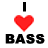 Static pixel art icon featuring a black vertical bar, red heart symbol, and bold text "BASS" on white background.