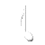 Seven white musical notes with varying stem and flag positions on a solid gray background, each note rendered in 3D style.
