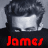 Two side-by-side pixelated character portraits with stylized text labels below each, displayed on a gray background.