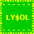 Green background with yellow pixelated text 'LY$OL' repeated four times in a , bordered by yellow and green pixelated patterns