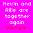 Pixelated text on bright pink background with red heart symbols, showing two identical frames side-by-side.