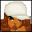 Pixelated character with brown skin and curly hair wears white cap, shifts poses across with text overlays