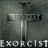 Static image of a crucifix with the word 'Exorcist' below it on a dark, textured background.