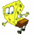 Animated contact sheet showing Spongebob Squarepants character in running motion with repeated "RIPPED!" text across red and white grid background.