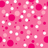 Pink background with scattered white and light pink dots and squares, some darker pink circular shapes, and a solid gray rectangle in the bottom right corner.