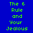 A static image displays green pixelated text reading "The 6 Rule and Your Jealous" on a blue background with light blue rectangular overlays.