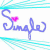 Pixelated static icon featuring stylized purple text with a pink heart accent, framed by turquoise wave-like borders on top and bottom against a white background.
