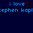 Blue pixelated text on dark blue background reads "i love" with brown heart symbol, followed by repeated name segments.
