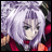 A 48x48 pixel buddy icon featuring a stylized anime character with purple hair and red clothing on the left, paired with