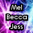 Pixelated text labels on a vibrant purple and blue gradient background with white light effects.