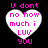 Four heart-shaped icons with pink text on black background, each displaying "U dont no how much i LUV you" in pixelated font.