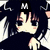 Pixelated anime-style character with dark hair and large eyes, wearing a black top and white sleeves, positioned against a dark background.