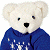 Pixelated white teddy bear in blue sweater with white snowflakes on left, green text 'Original Icons .com' on right.
