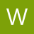 A white capital letter W rendered in pixelated style on a solid green background.