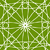 Green and white pixelated pattern with radiating lines forming a symmetrical design on a solid green background.