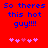 Red background with blue pixelated text reading "So theres this hot guy!!!!" and five pink heart symbols below, two versions of the same design side-by-side.