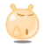 Two side-by-side pixelated orange creatures with closed eyes, rounded bodies, and small ears; left creature has a vertical mouth, right has a horizontal mouth.