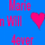 Blue background with repeated pink text and heart symbols in various colors.