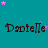 Teal background with repeated name text and scattered pink/purple stars, partially cropped on the right.