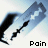 A static image of a razor blade with the word 'Pain' below it, displayed in six repeated