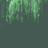Green digital rain cascades over a figure's face, transitioning to the figure removing dark sunglasses against a neutral background.