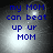 Blue text on a gray gradient background reads 'my MOM can beat up ur MOM' with subtle animation changes across four