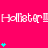 A pink background displays repeated 'Hollister' text with cyan plus signs in varying vertical stacks across three