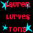 Red text with cyan star symbols on black background; names 'Lauren', 'Lurves', and 'Tony' appear in various arrangements.