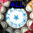 Animated sequence of circular icons with blue star patterns on white backgrounds, surrounded by red and gray decorative elements, displaying changing text overlays.