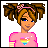 A 2x2 contact sheet of a pixel art animated icon featuring a cartoon girl and text phrases on green backgrounds with yellow borders.