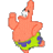 A contact sheet of 8 animated frames showing Patrick Star from SpongeBob SquarePants in various poses with a gray background.