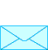 Light blue envelope icon with cyan outline, displaying sequential text changes on top and inside: A, A C, A B, A B ?, A C B, A C O, and empty.