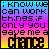 Two side-by-side animated frames of a pixel art buddy icon with gradient background and text, showing frame-to-frame animation in the word "chance".