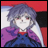 Pixelated anime-style character with gray hair and red eyes in a purple jacket over blue clothing, next to text reading "Anime IM" and "COM" on black background.