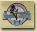 Animated sequence of Mickey Mouse in a circular frame with pink and blue borders, performing various poses above the word "MICKEY" on a beige background.