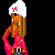 Animated contact sheet of a pixel-art character in pink outfit with white headwrap, showing sequential frame changes across 18 sampled frames arranged in 5x4 grid on black background.