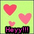 Pixelated icon with four distinct sections: green background with pink hearts and "Heyy!!!" text, bright pink background with "I Love JESUS!" text, pink background with white birds and "AE<3" text, and a solid gray section.