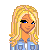 Pixel art contact sheet showing two partial character frames with the name "Maggie" in light blue text, featuring a blonde female figure and a male torso wearing an unbuttoned shirt and jeans.