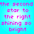 Pixelated text in bright pink on cyan background, repeating 'the second star to the right shining so bright' in four identical arranged in a