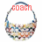 Pixelated circular icon with red text 'COACH' at top, multicolored pixel cluster below forming a basket-like shape.