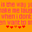 Pixelated text on orange background with red heart symbols below, displaying partial phrases about laughter and wanting to see someone.