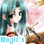 Four anime-style character portraits in a , each with distinct clothing and color schemes, featuring partial text overlays and pixelated rendering