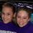 Two people in purple tops appear on a bright green background with pink text labels and date information.