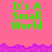 Green text reading "It's A Small World" on a pink background with purple pixelated borders, displayed in multiple repeated sections.