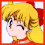 Pixelated anime-style character with blonde hair and red bow in three views showing head turn, chest view, and text label.