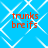 Blue background with white geometric lines and red text reading 'trunks breifs' in four identical quadrants.