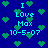 Blue background with green heart shapes and cyan text reading "I Love Max 10-5-07" in two identical vertical