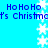 Blue background with white snowflakes and repeated 'Ho Ho Ho' text in blue pixelated font, showing a vertical animation of falling snowflakes.