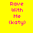 Four pixelated text in yellow, green, cyan, and light green backgrounds with pink 'Rave With Me (katy)' text