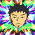 A 50x50 pixel animated buddy icon featuring a cartoon character with short dark hair and closed eyes against a colorful, blurred background, paired with green text reading "Original Icons .com" on a solid dark green panel.